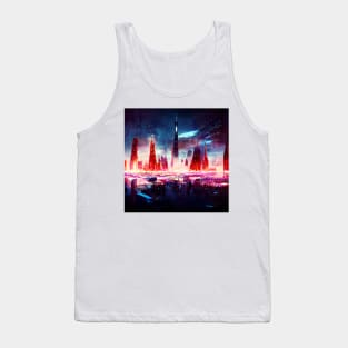 Cyberpunk City at Night Tank Top